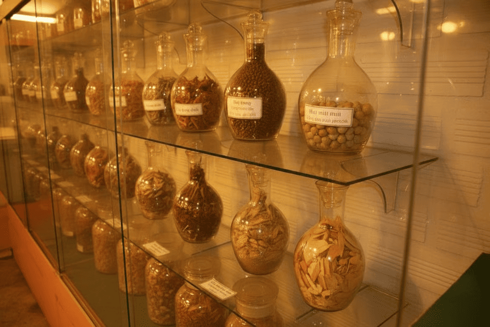 These preserved herbs reflect the rich knowledge of traditional Vietnamese medicine in Phu Quoc